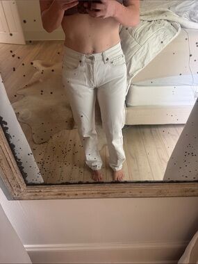 Vintage Levi’s 501 Made in USA White/Ecru Button Fly Jeans